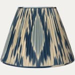 Silk and Cotton Blue White Ikat Lampshade with Silk Lining