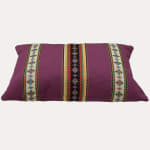 Madeleine Castaing Rayure Broderie Aubergine Decorative Cushion