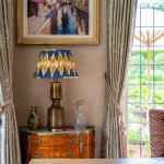 Stunning Ikat Blue & Yellow Lampshade