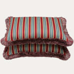 Prelle Rayee Brantome Medicis Rubis Decorative Cushion with Brush Fringe