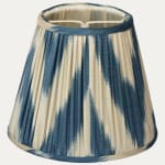 Blue and Cream Silk Cotton Lampshade with Candle Clip Fitting