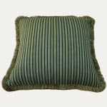 Namay Samay X Decors Barbares Bashir Green Cushion with Brush Fringe
