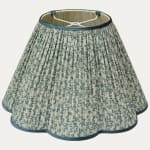 Warner Textile Archive Nathalie Blue/Grey Scallop Lampshade for US Lamps