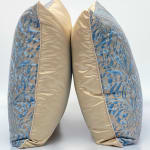 Fortuny Fabric Blue & Silvery Gold Campanelle Cushion