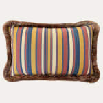 Robert Kime Turkoman Stripe Decorative Cushion with Jewel Brush Fringe