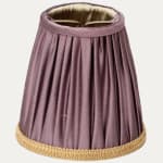 Handsewn Amethyst Silk Lampshades with Samuel and Sons Semplice Gold Gimp