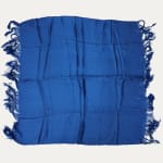 Shimmering Dark Blue Uzbek Silk Shawl