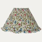 Pretty Cornflowers Indian Block Print Lampshade with Skirt Trim