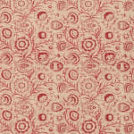 Woodcut Red On Beige