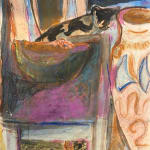 Carole Gibbons, Still Life, Vase and Cat, c. 2000
