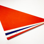 Serge Lemoyne, Sept positions sur fond rouge, 1989