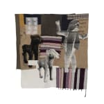 Tapestry made of various fabrics, silk screen printing by Ivorian artist Chada