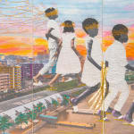 Joana Choumali, Your Dreams Aren’t Only For You, 2025. Children walking hand in hand