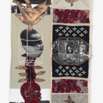 Tapestry made of various fabric and serigraphy by Chada. GALERIE FARAH FAKHRI, Abidjan, Ivory Coast