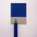 Kamrooz Aram, Composition with lapis lazuli, cobalt and ceramic bottle, 2021