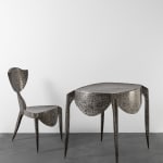 André Dubreuil, "Paris" pair of chairs with patina, 1988