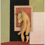 Bruno Knutman, Gårdsinteriör med uppstickande huvuden / Courtyard Interior with Protruding Heads, 1972