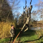 Monumental bronze sculpture of mythical Greek winged figure Icarus by Nicola Godden