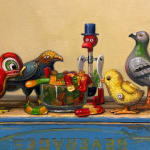 Painting of toy birds