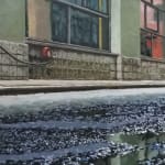 Painting of Collister Street with puddle