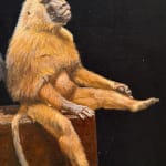 Painting of a woman with bird and monkey
