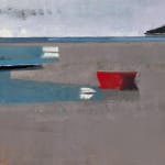 Detail of red boat and water edge