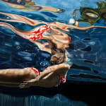 Painting of a woman under water
