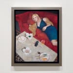 Painting of a woman laying on a couch