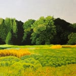 Painting of a sunflower field