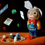 McGhee Painting Boy Bunny With Marbles