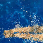Painting of a woman swimming