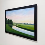 Painting of a marsh at dusk