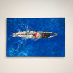 Painting of a woman swimming