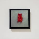 Painting of a red gummy bear