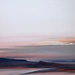 Landscape painting in pink tones