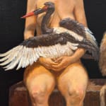 Painting of a woman with bird and monkey