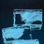 Painting of blue ice tower