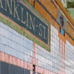 Detail of Low hyperrealist view of empty Franklin St. Subway Station