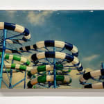 Painting of colorful waterslides