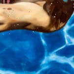 Back side view of Swimmer underwatet