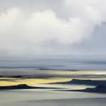 Landscape painting in blue tones