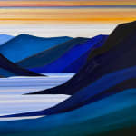 Painting of an abstracted landscape