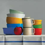 Still life of stacked bowls and cups