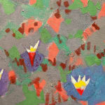 Abstract painting of a botanical garden