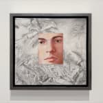 Portrait of a face with tropical plants surrounding it