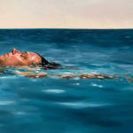 Painting of a woman in the ocean
