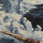Painting of man swimming
