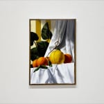 Painting of a still life with oranges and lemon