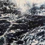 Diptych painting of crashing waves