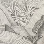 Portrait of a face with tropical plants surrounding it